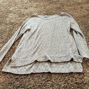 3/4 length grey sweater with sparkle